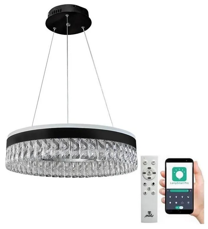 Lustră LED dimabilă pe cablu LED/90W/230V 3000-6500K negru + telecomandă