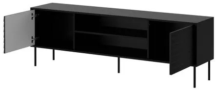 Set mobilier living Hermano II (Negru + Nuc warnia) . 1105958