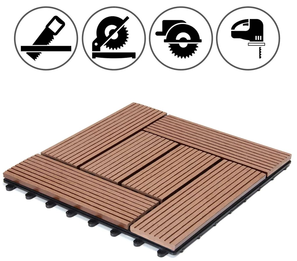 Deuba Placi WPC - set 11 piese, mozaic 30x30 cm
