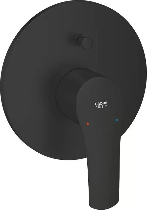 Baterie cada-dus incastrata Grohe Eurosmart negru mat fara corp ingropat