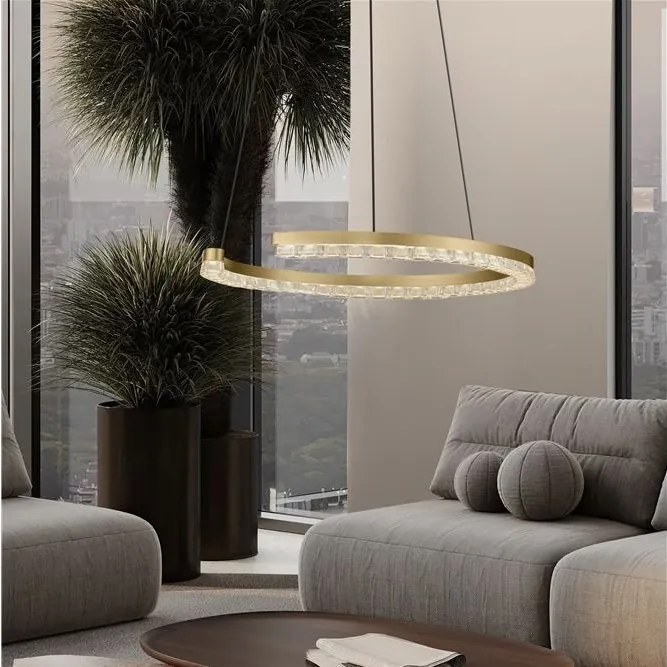 Lustra circulara aluminiu auriu GREAMY D-46cm