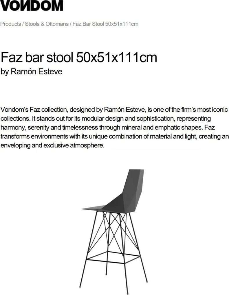 Set de 4 scaune de bar cu brate de exterior / interior design modern premium FAZ CHAIR 54164