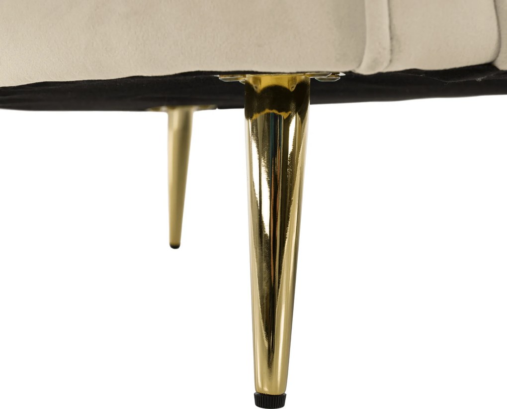 Canapea cu 2 locuri de design, ţesătură Velvet bej/gold crom auriu, EZIO TYP 2