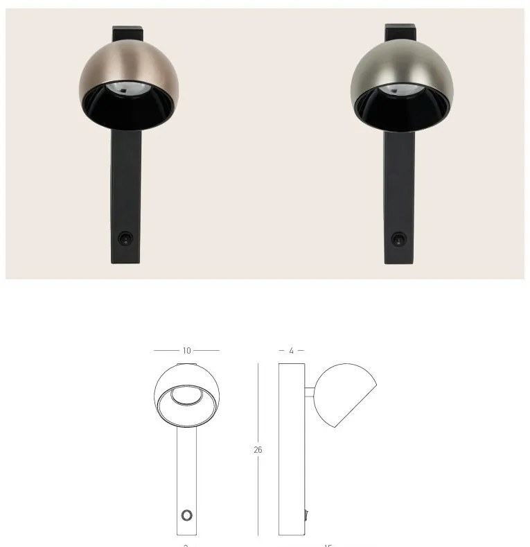 Aplica spot LED directionabil BRUSHED NICKEL ZB-25341