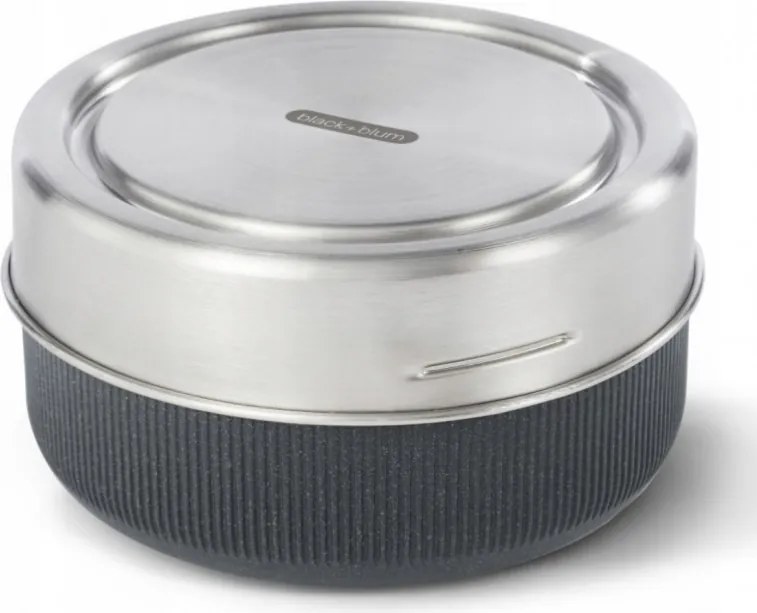 Cutie pentru pranz cupa din sticla Black+Blum GR-LB-L015, 0,75 L, Fara BPA, Gri inchis