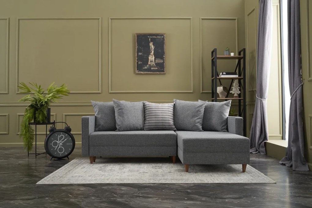 Canapea extensibilă de colț Aydam Right - Light Grey