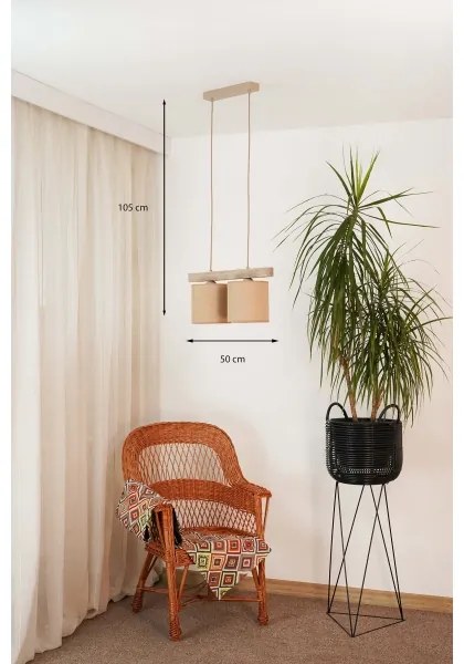 Lustră pe cablu Brilagi FOREST 2xE27/15W/230V pin/maro