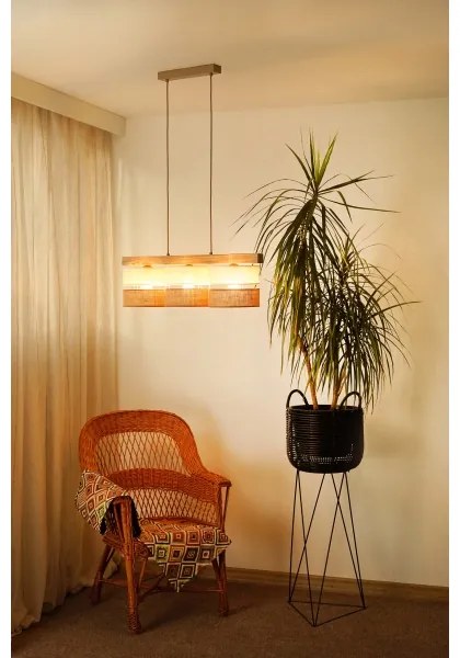 Lustră pe cablu Brilagi FOREST 3xE27/15W/230V pin/bej/crem