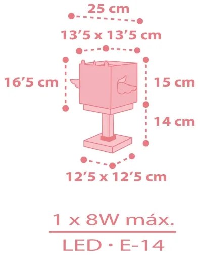 Veioză pentru copii LITTLE UNICORN 1xE14/8W/230V Dalber 64591