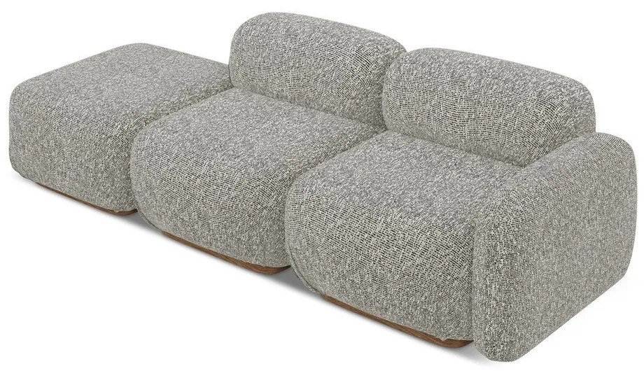 Șezlong modular gri (cu colț pe partea dreaptă) Ailani – Makamii