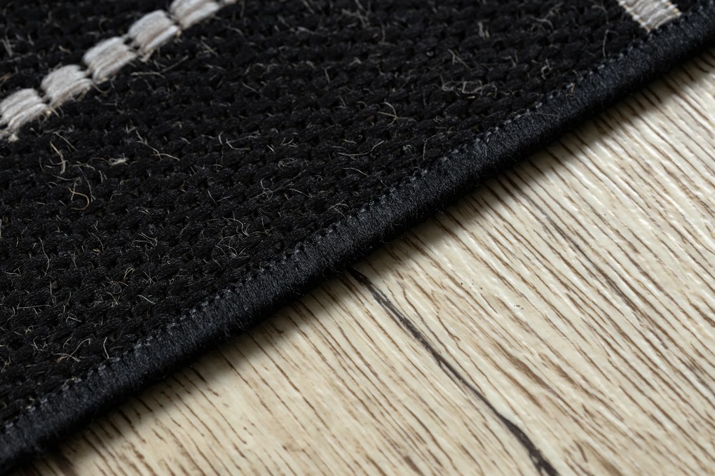 Covor sisal Floorlux 20605 negru si argint Triunghiuri, Geometric - SECUNDAR-COTATI PRODUSUL