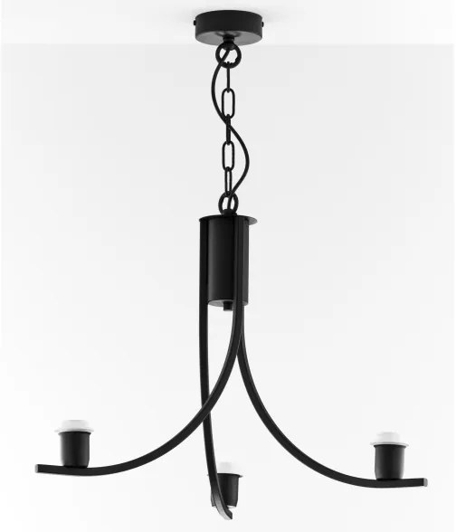 Jupiter 2103 - Lustru cu lanț ARTHUR 3xE27/15W/230V alb/negru/decor marmorat