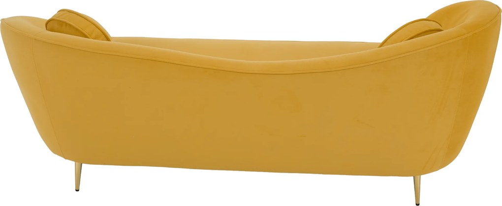 Canapea cu 3 locuri de design, ţesătură Velvet galbenă/gold crom auriu, EZIO TYP 3