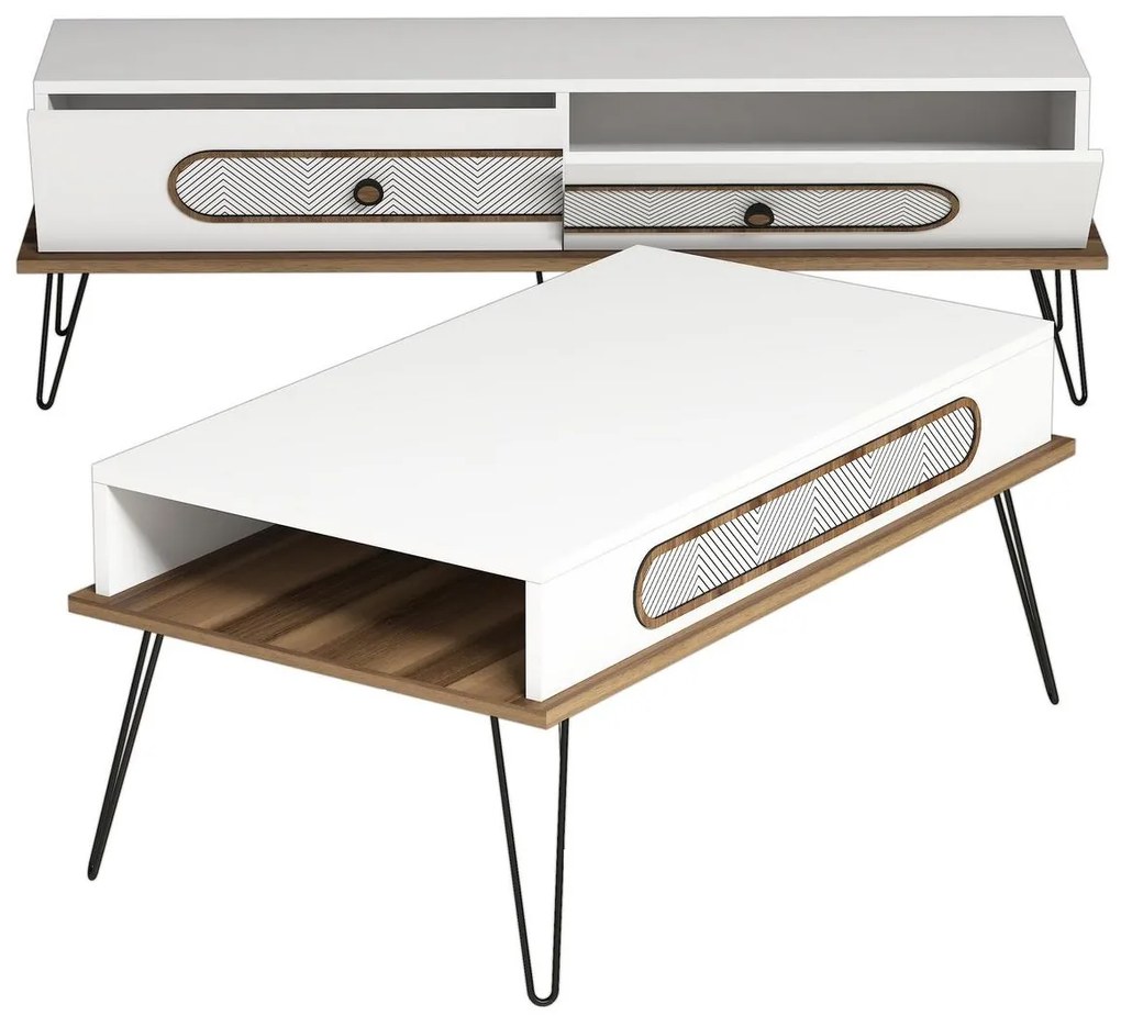 Set mobilier pentru living Biladi 2 (alb) . 1094090