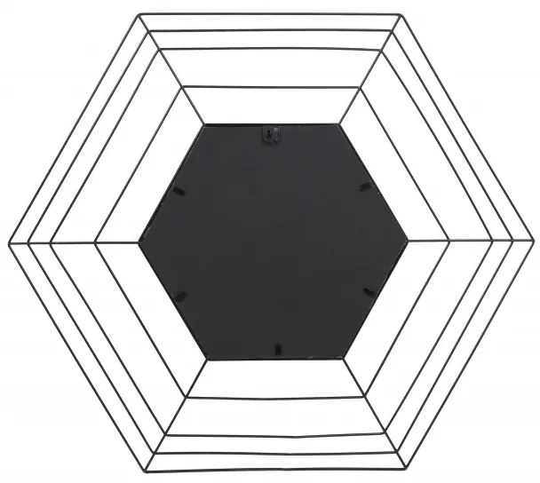 Oglinda hexagonala cu rama din metal aurie Romeo, 1.5cm (L / D) x 69cm (W) x 79.5cm (H)