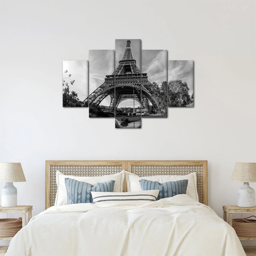 Tablou - Turnul Eiffel, alb-negru (150x105 cm)