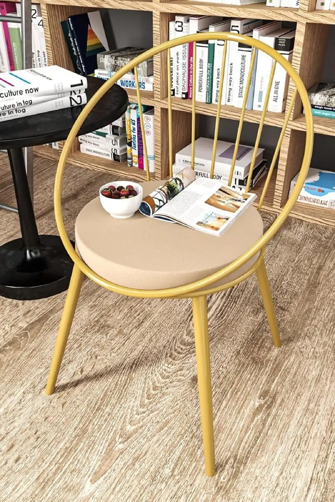 Scaun metal, Dining Homs, auriu, 76 x 62 cm,30450