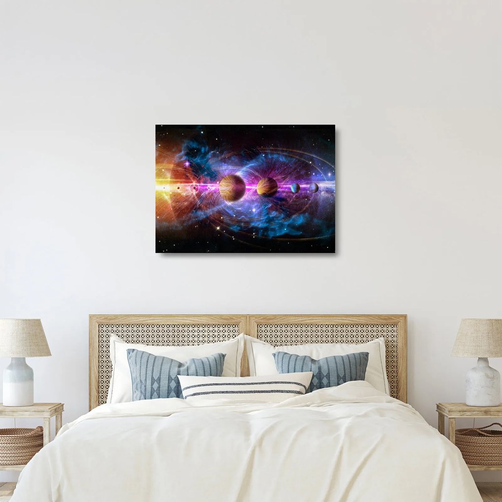 Tablou pe sticlă - Sistemul solar (70x50 cm)