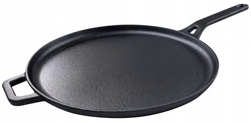 Tigaie pentru clatite din fonta Kinghoff KH 1895, 29 cm, Suprafata neaderenta, Inductie, Negru