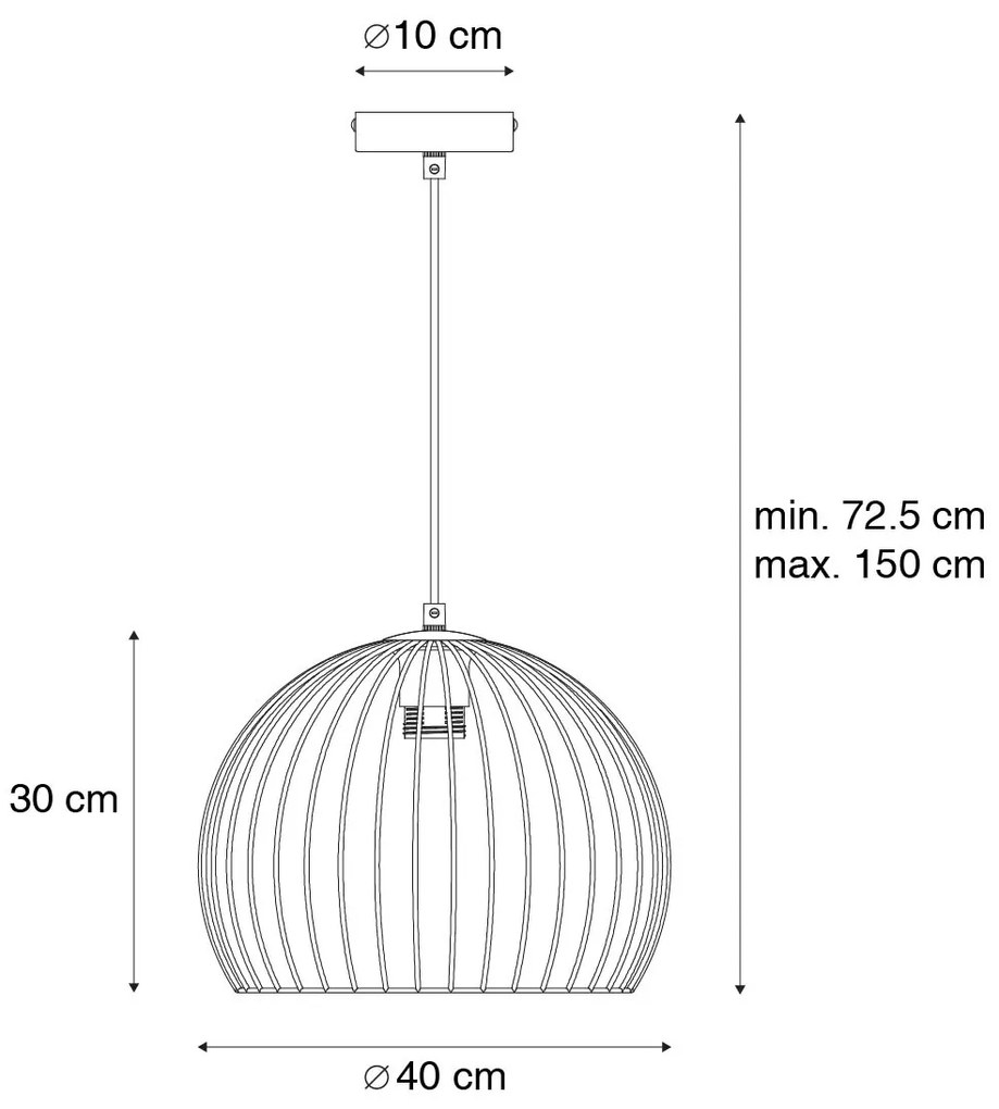 Lampă modernă suspendată neagră 40 cm - Koopa