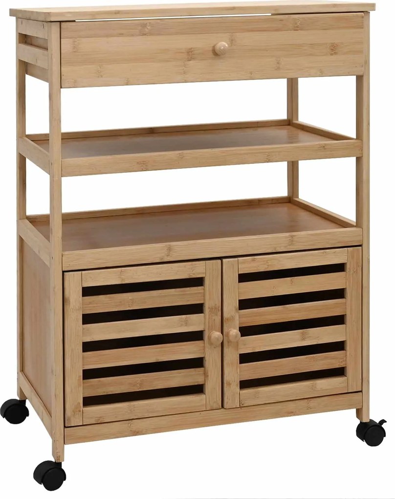 vidaXL Cărucior de bucătărie cu roți natural 59,5 x 36 x 82 cm Bambus