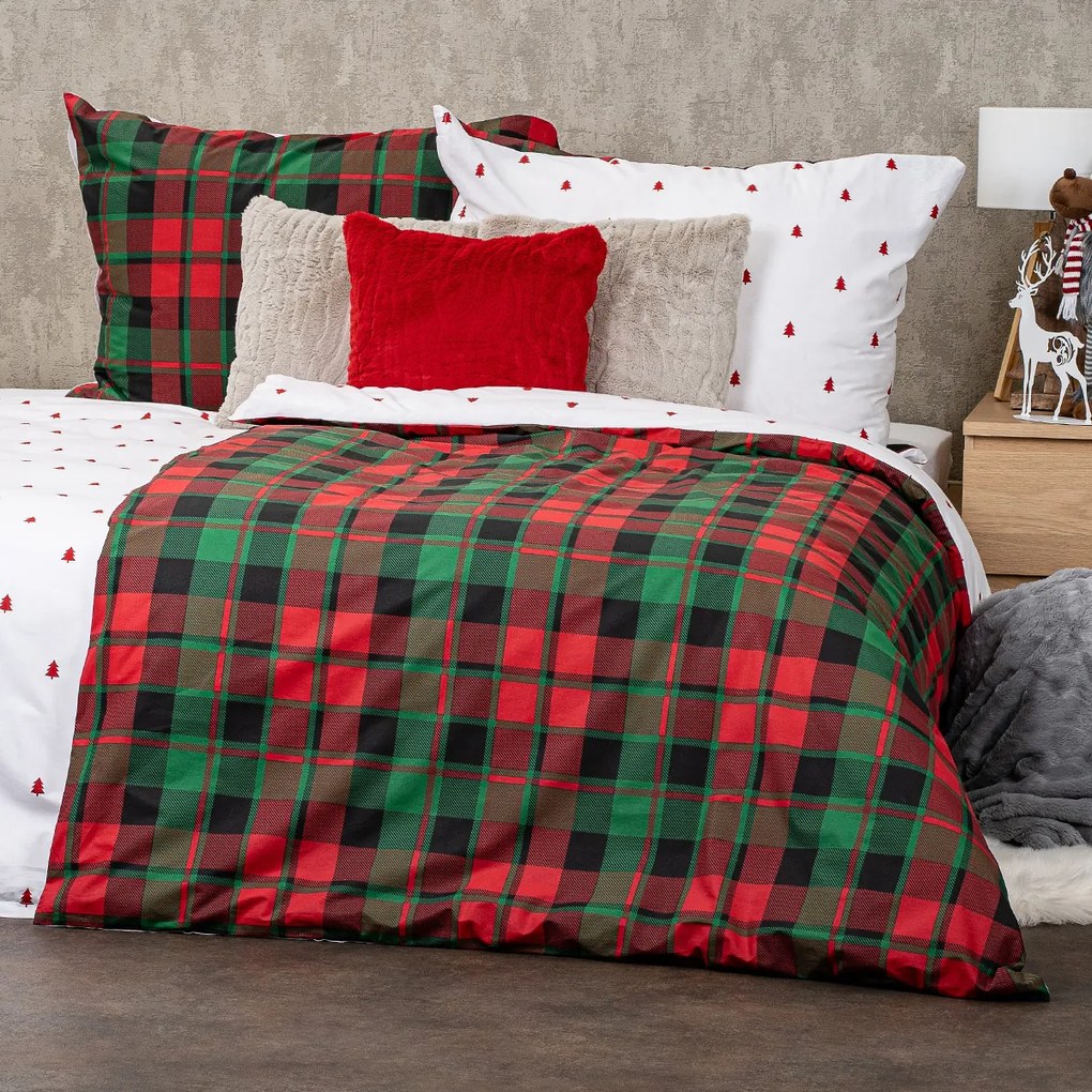 Lenjerie de pat din bumbac 4Home Scotch winter, 140 x 220 cm, 70 x 90 cm