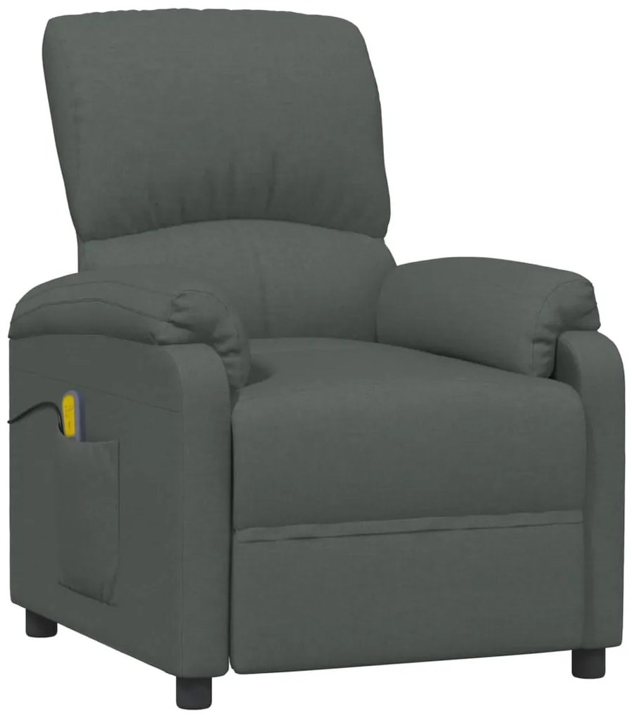 324080 vidaXL Fotoliu de masaj, gri închis, material textil
