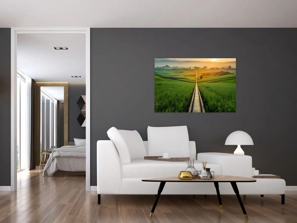 Tablou - Răsărit de soare peste vale (90x60 cm)
