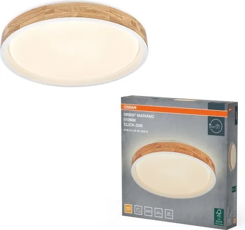 Osram - Lampă de tavan LED dimabilă MARIANO LED/36W/230V, Ø 51 cm, stejar/alb
