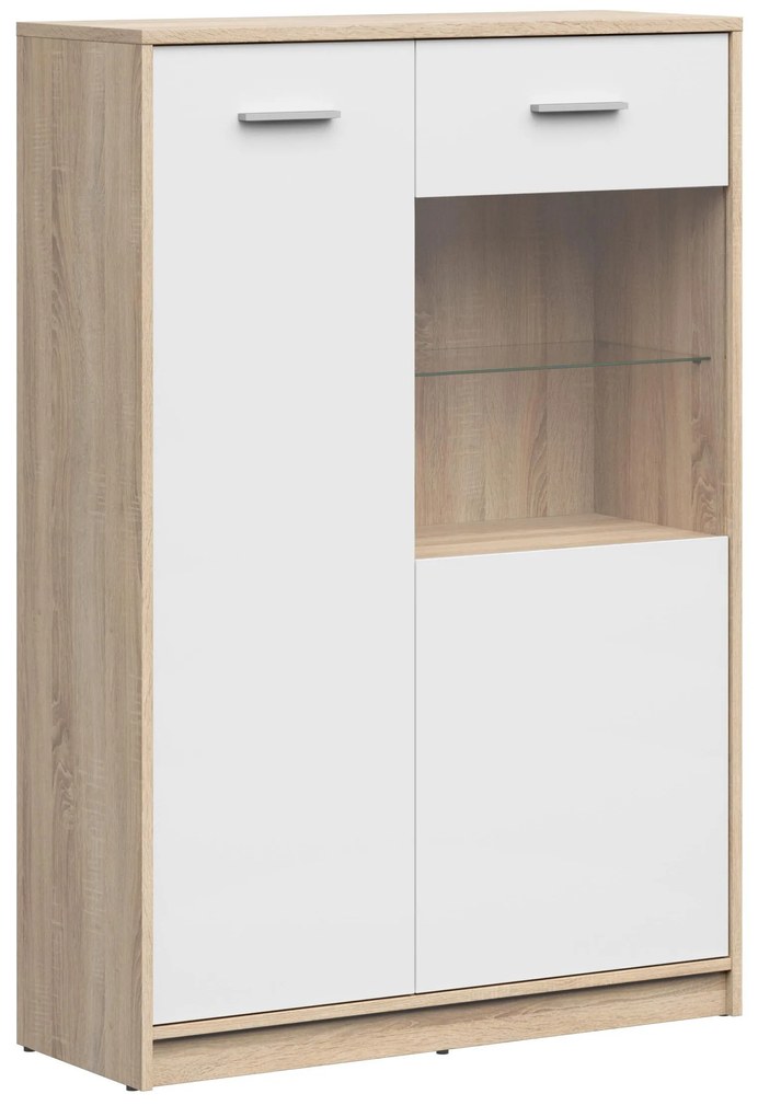 Vitrină Nepo Plus 24 (Stejar sodoma + Alb) . 1100783