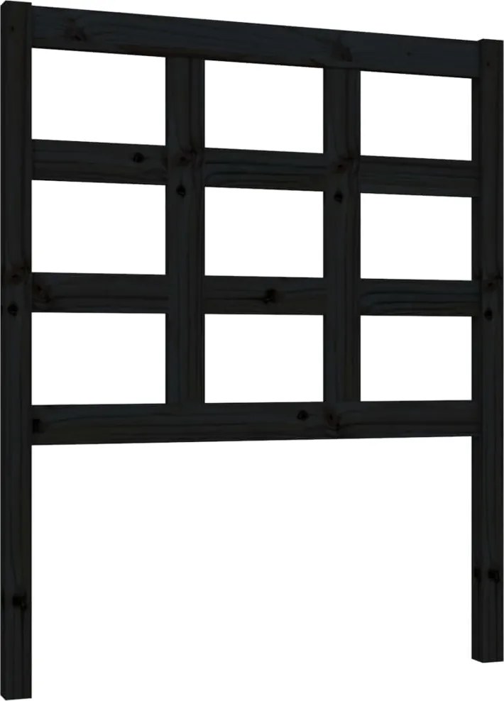 vidaXL Tăblie de pat, negru, 80,5x4x100 cm, lemn masiv de pin