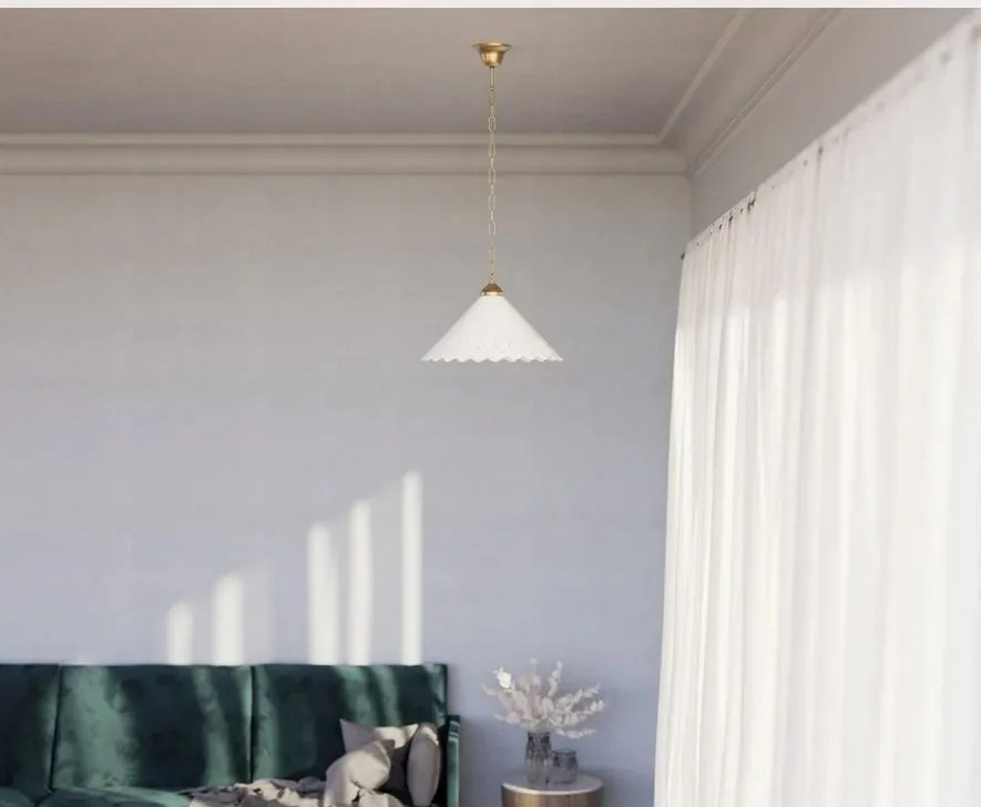 Pendul din alama si abajur ceramic Zefira