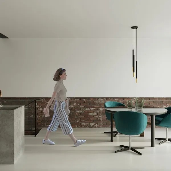 Lustră pe cablu MOSAIC 3xG9/12W/230V neagră/aurie