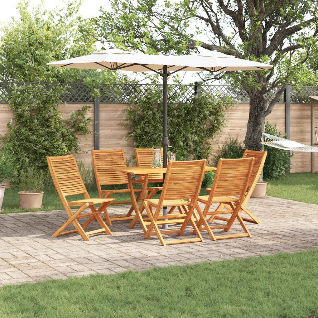 vidaXL Set de masă pentru grădină 7 pcs Maro lemn masiv de acacia
