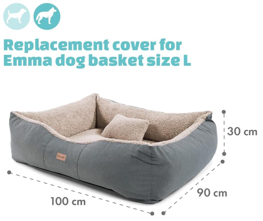 Emma, husă de rezervă, ​​culcuș pentru câine, lavabil, antiderapant, respirabil, dimensiunea L (100 × 30 × 90 cm)