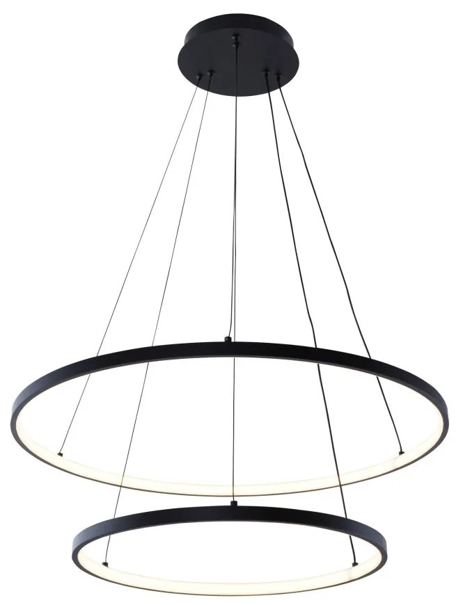Lustra LED moderna design circular BRENO negru 40/60cm