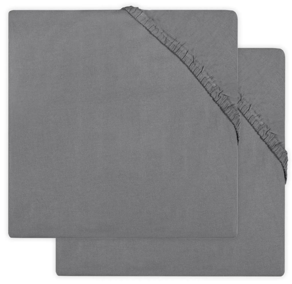 Set 2 cearsafuri jerseu Jollein, Stone-Grey / 60x120 cm