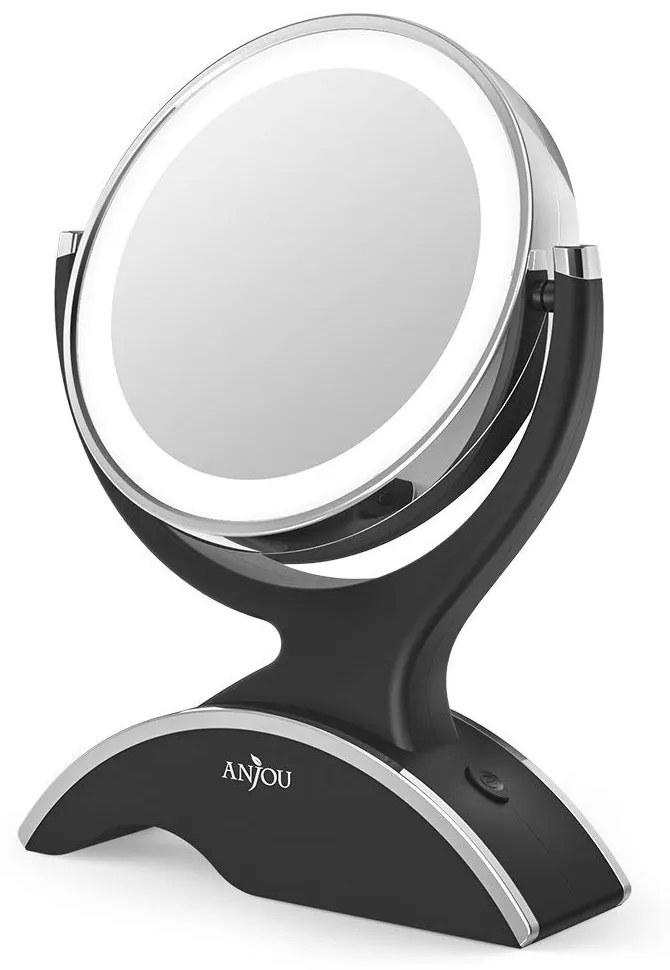 Oglinda cosmetica Anjou, iluminare LED, 2 fete, marire 7X