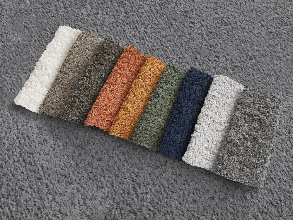 Canapea gri cu tapițerie din țesătură bouclé 286 cm Azra – Bobochic Paris