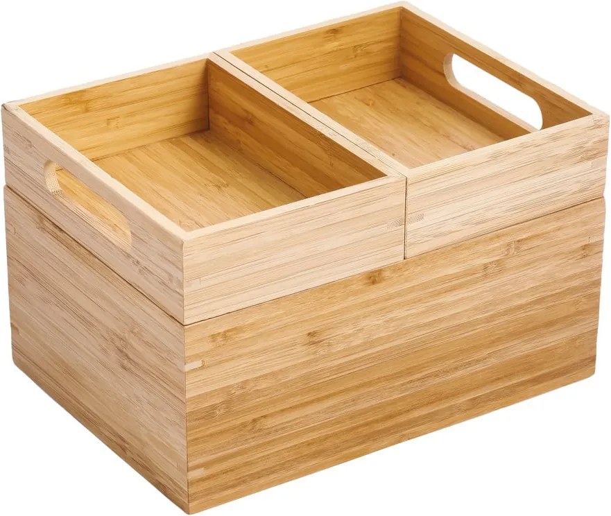 Organizator de baie în culoare naturală pentru cosmetice, din bambus Isalys – MSV