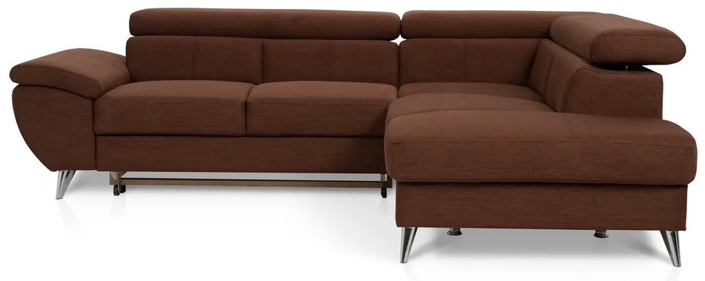 Coltar dreapta extensibil, Tokyo, 207x260x93 cm, lada de depozitare, Maro