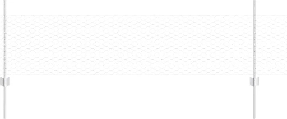 vidaXL Gard cu Stâlp Argintiu 0,5 x 10 m Oțel
