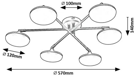 Lustră LED aplicată Rabalux 71063 MADI LED/24W/230V 3000K negru