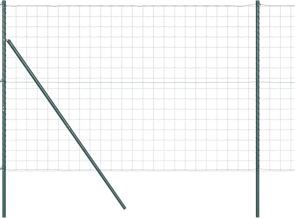 vidaXL Gard cu Stâlp Verde 1,6 x 10 m Oțel și PVC