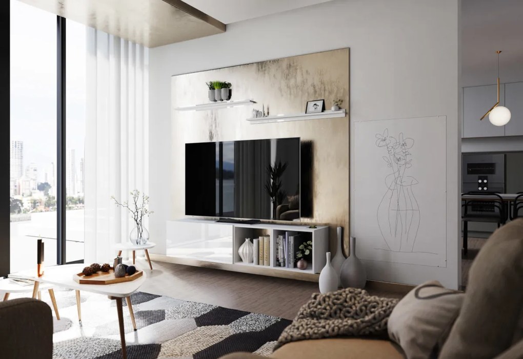Expedo Set living ELPASO 17, alb/alb lucios
