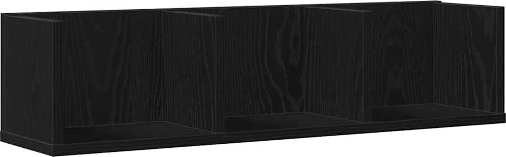 vidaXL Raft de perete Stejar Negru 75 x 18 x 18 cm Lemn compozit