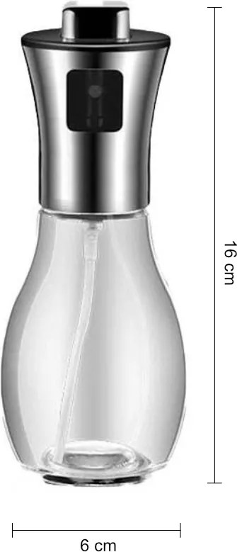 Dozator de ulei cu pulverizator 200 ml - argintiu