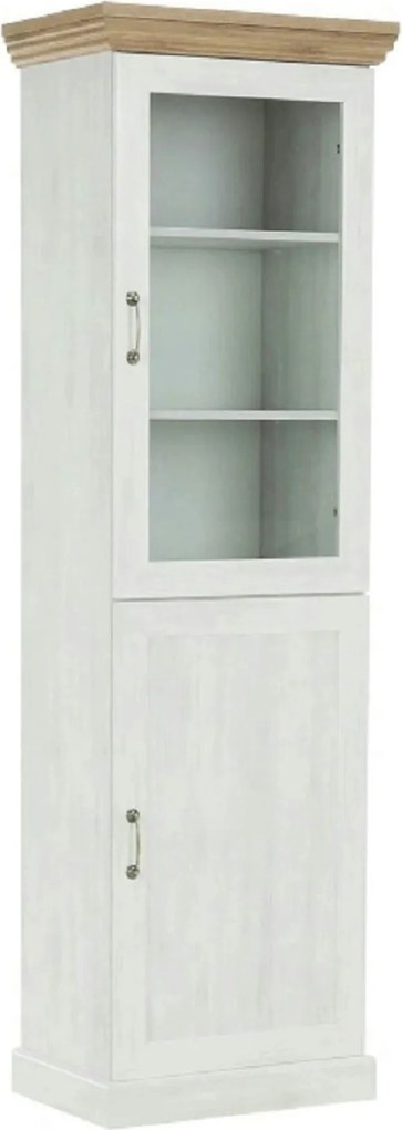 Vitrina ROYAL W1D, pin nordic/stejar salbatic, PAL melaminat/plinte de