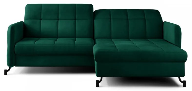 Canapea extensibila cu spatiu pentru depozitare, 225x105x160 cm, Lorelle R02, Eltap (Culoare: Verde inchis / Matt Velvet 75)