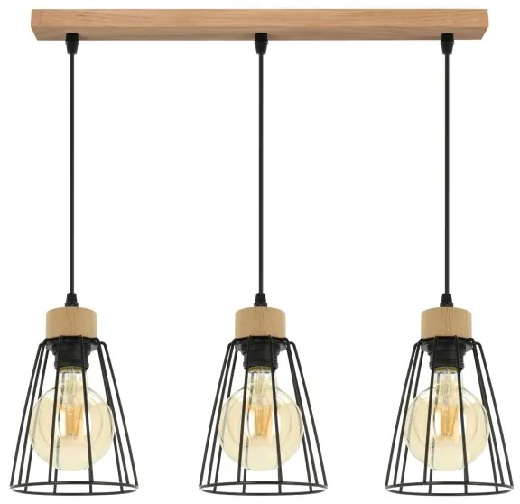 Lustră pe cablu Spot-Light 1311374 ORAZIO 3xE27/60W/230V stejar